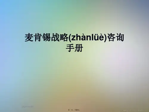麦肯锡战略咨询手册