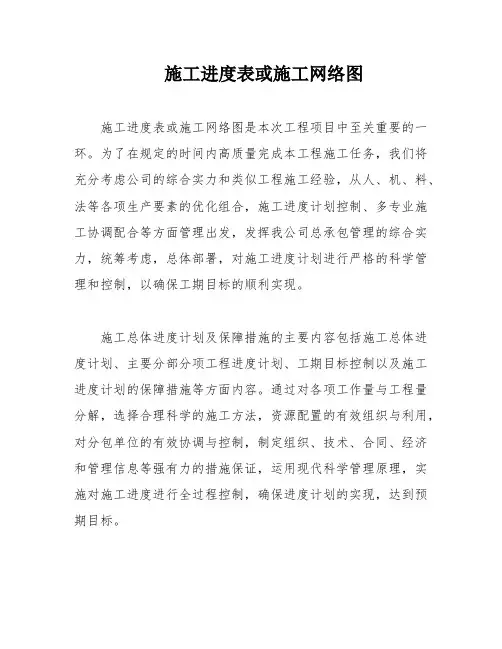 施工进度表或施工网络图