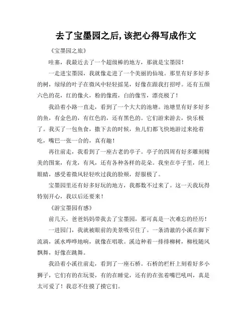 去了宝墨园之后,该把心得写成作文