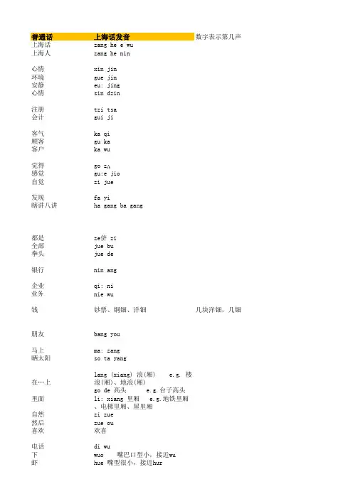上海话发音总结(沪语发音)