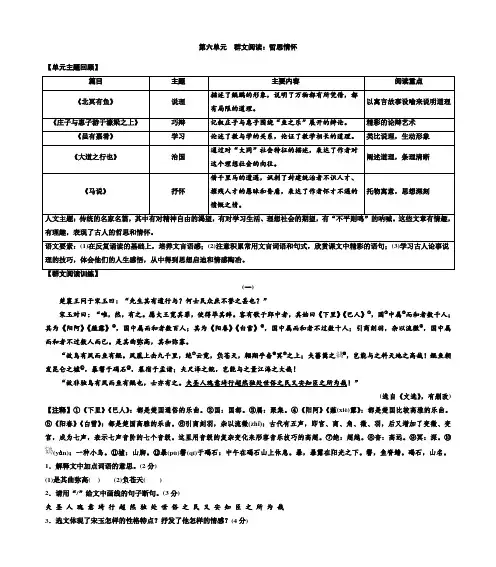 第六单元群文阅读导学案-部编版语文八年级下册