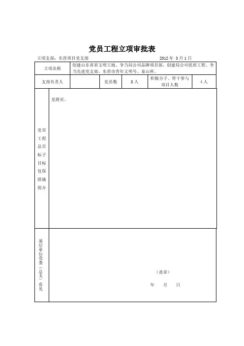 党员工程立项