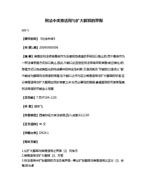 刑法中类推适用与扩大解释的界限