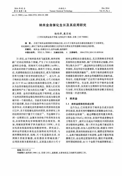 纳米金自催化生长及其应用研究