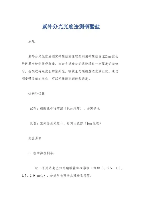 紫外分光光度法测硝酸盐