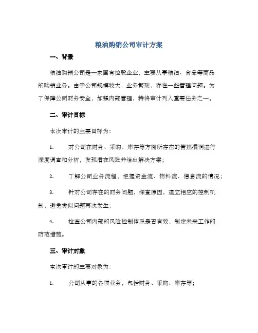粮油购销公司审计方案
