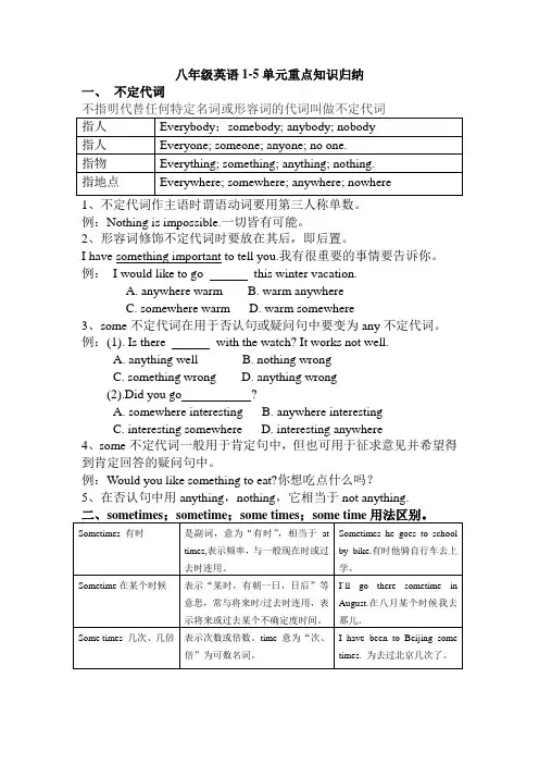 八年级英语上册1-5