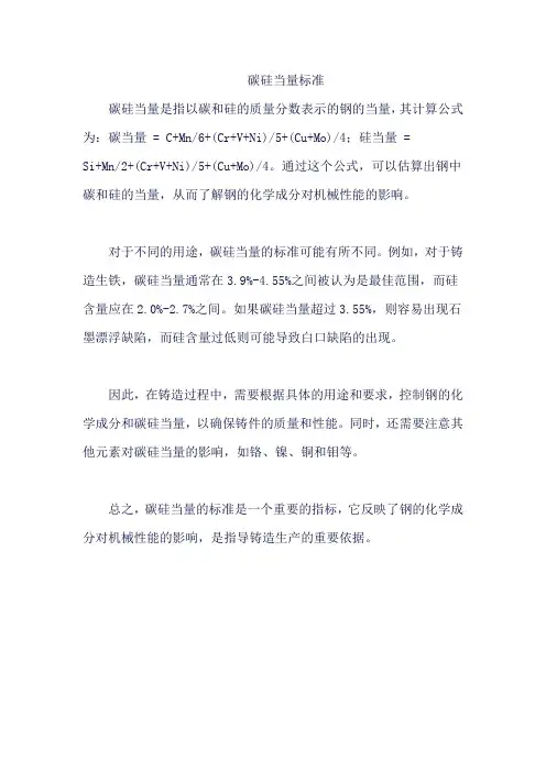 碳硅当量标准