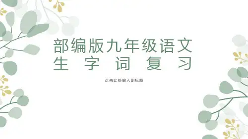 2024年中考语文一轮复习-九年级生字词课件
