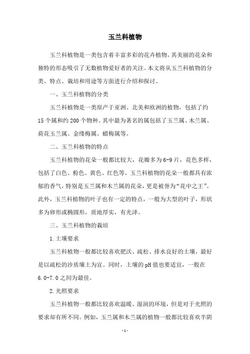 玉兰科植物