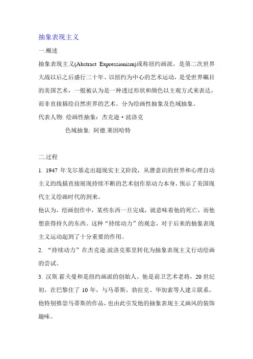 抽象表现主义欧普艺术幻想艺术