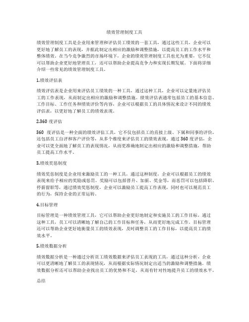 绩效管理制度工具
