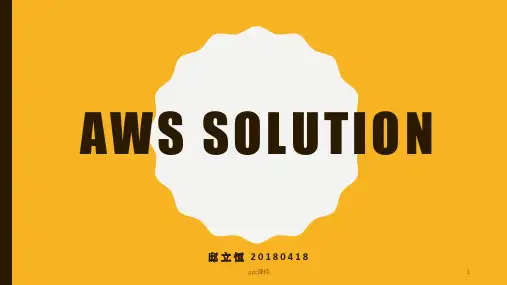 AWS Solution 解决方案  ppt课件