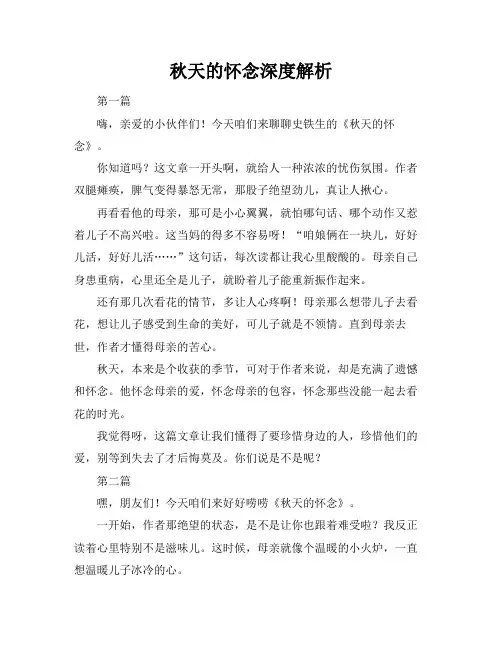 秋天的怀念深度解析