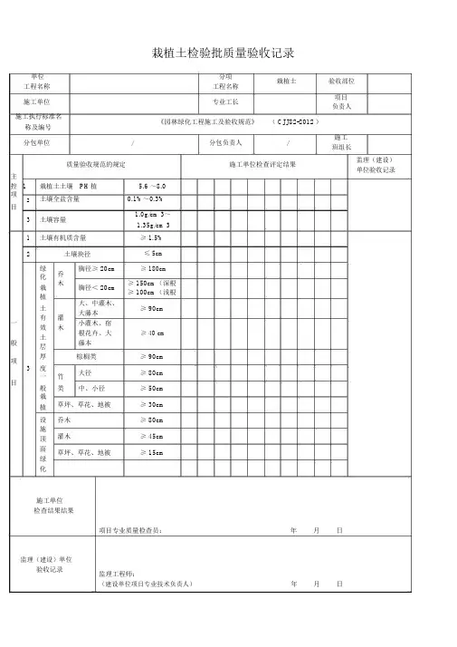 园林工程检验批最新版