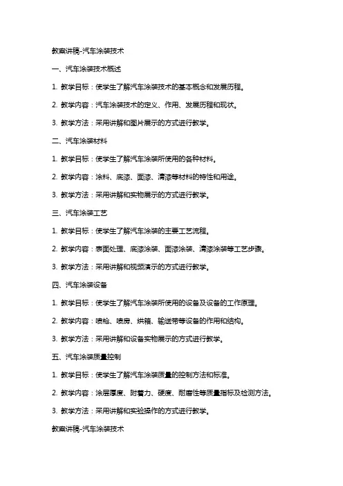 教案讲稿汽车涂装技术