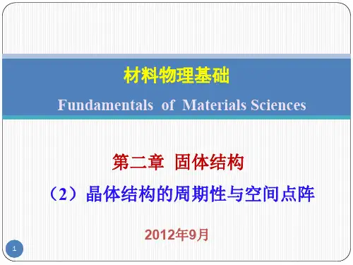 材料物理基础第二章固体结构-(2)空间点阵-201209