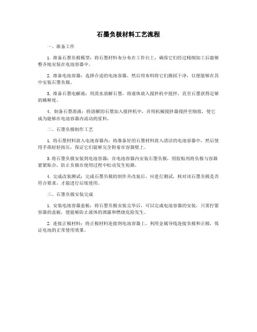 石墨负极材料工艺流程