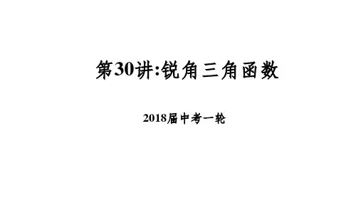 中考复习：锐角三角函数及其应用ppt课件