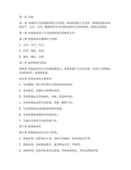 公司招投标部管理制度
