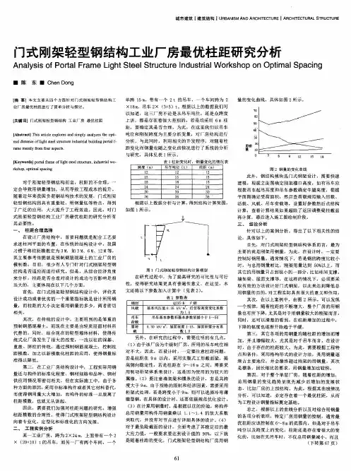 门式刚架轻型钢结构工业厂房最优柱距研究分析
