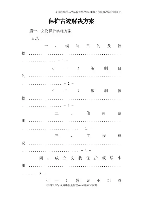 保护古迹解决方案