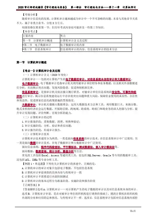 第十章 计算机审计