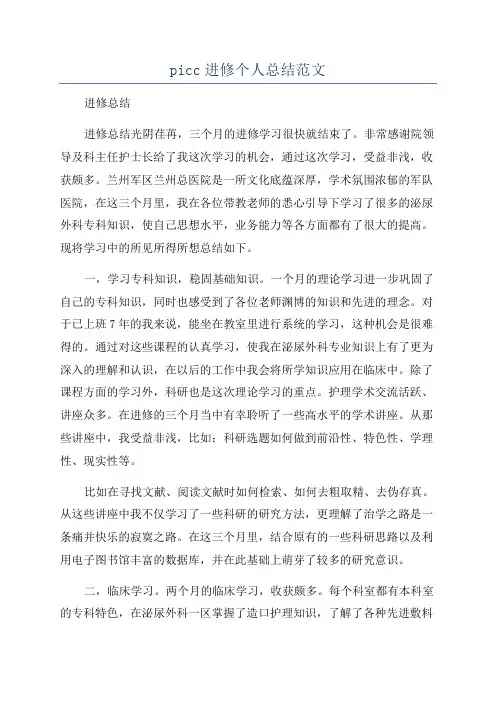 picc进修个人总结范文