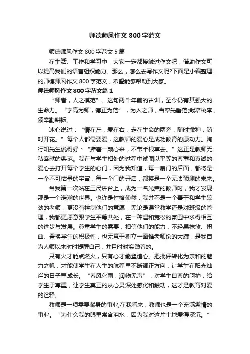 师德师风作文800字范文