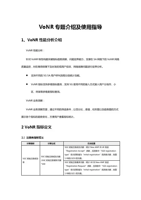 VoNR专题介绍及使用指导