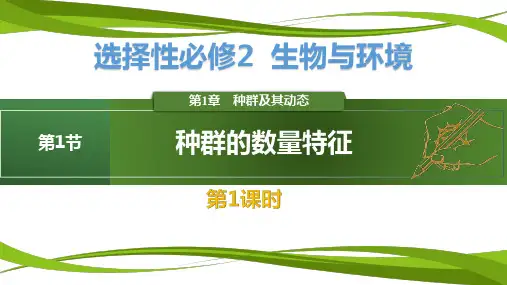 生物人教版(2019)选择性必修2 1.1种群的数量特征(共32张ppt)
