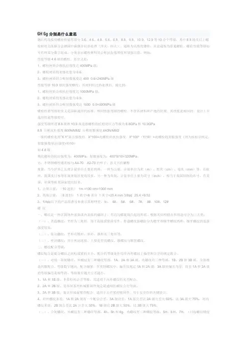 6H 6g分别是什么意思