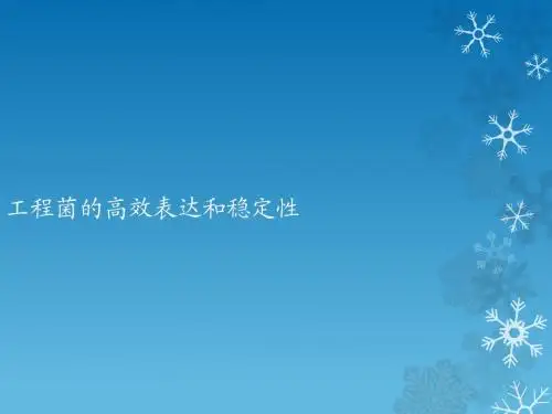 工程菌的高效表达和稳定性