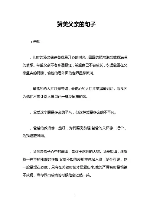 赞美父亲的句子