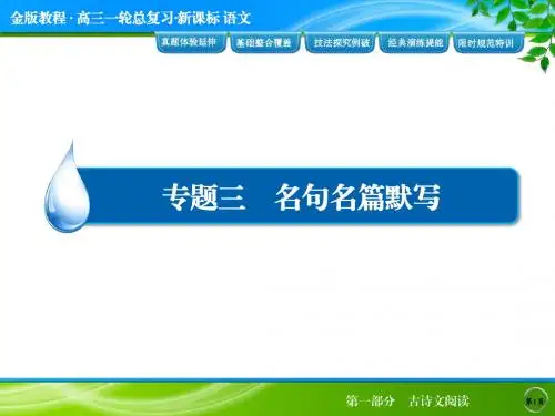 15年度-金版教程：新课标高三一轮总复习-语文1-3