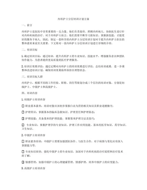 内科护士分层培训计划方案
