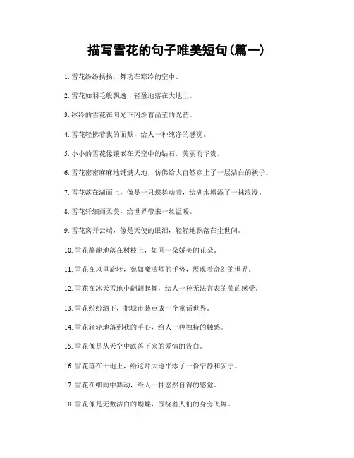 描写雪花的句子唯美短句(精选两篇)