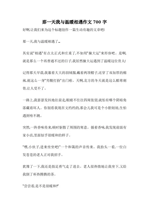 那一天我与温暖相遇作文700字