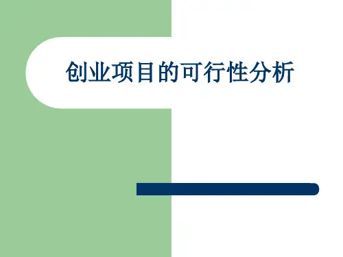 创业项目的SWOT分析PPT课件