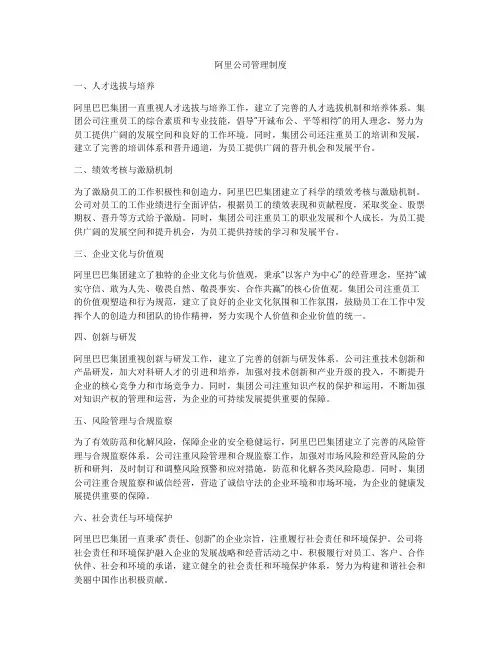 阿里公司管理制度