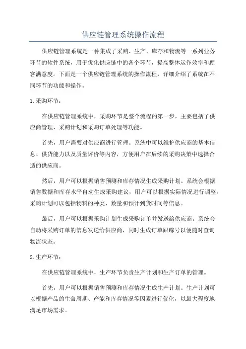 供应链管理系统操作流程