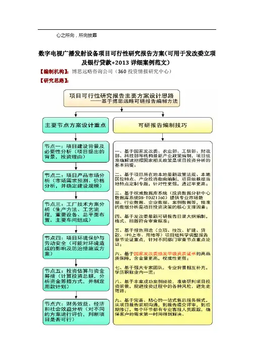 数字电视广播发射设备项目可行性研究报告方案(可用于发改委立项及银行贷款+2013详细案例范文)