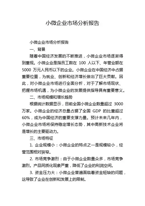 小微企业市场分析报告