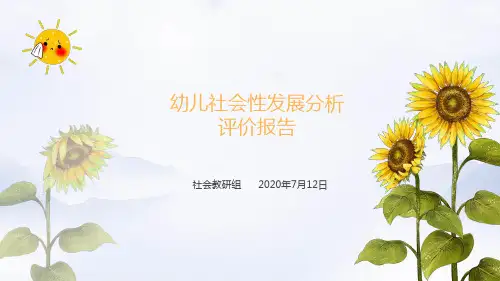 幼儿社会性发展分析评价报告
