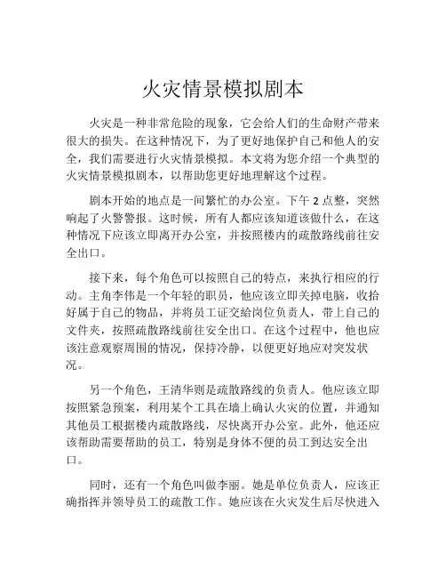 火灾情景模拟剧本