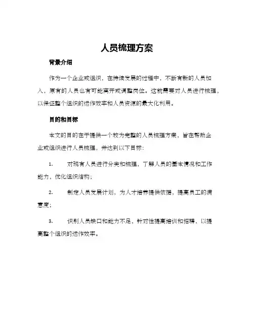 人员梳理方案