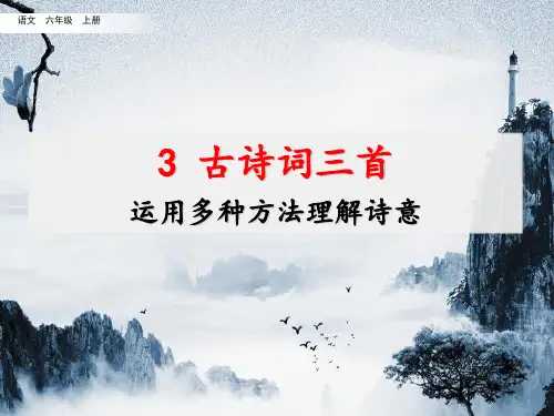 统编版小学六年级上册语文第一单元  名师讲重点课件古诗词三首(运用多种方法理解诗意)