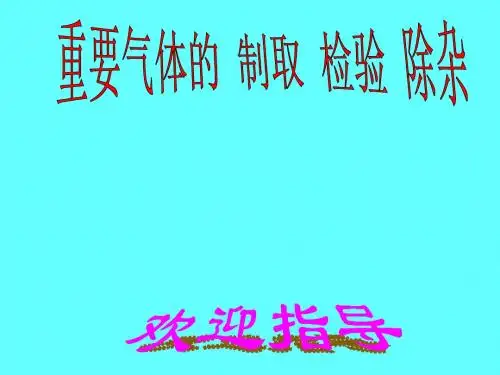 初三化学中考专题复习   重要气体的制取、检验、除杂   课件共32张PPT