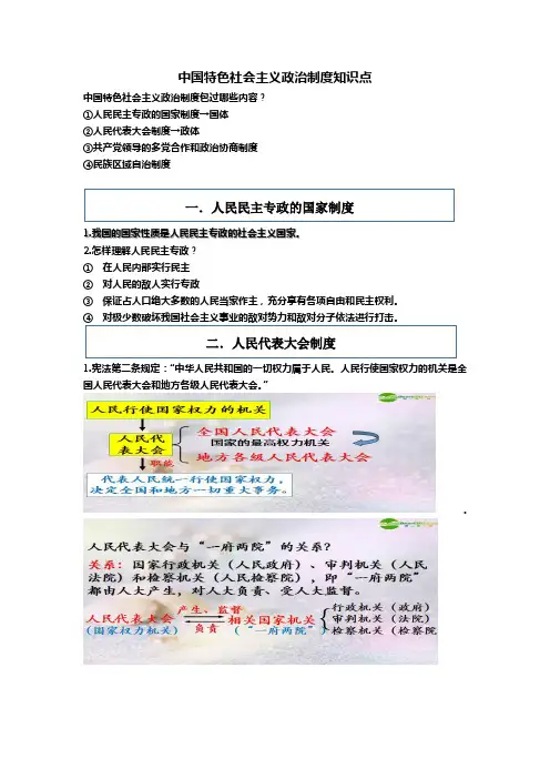 中国特色社会主义政治制度知识点