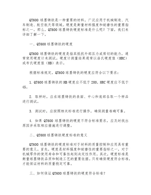 qt600球墨铸铁硬度标准